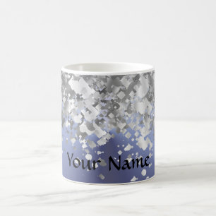 Graublau und Imitat Glitzer Tasse