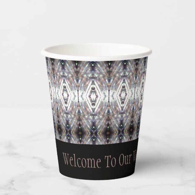 Graublau und schwarz pappbecher (Vorderseite)