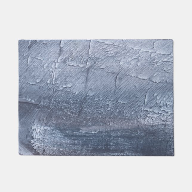 Graublaue Abstraktion Fußmatte (Vorderseite)