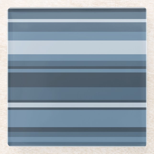 Graublaue Streifen Glasuntersetzer (Vorderseite)