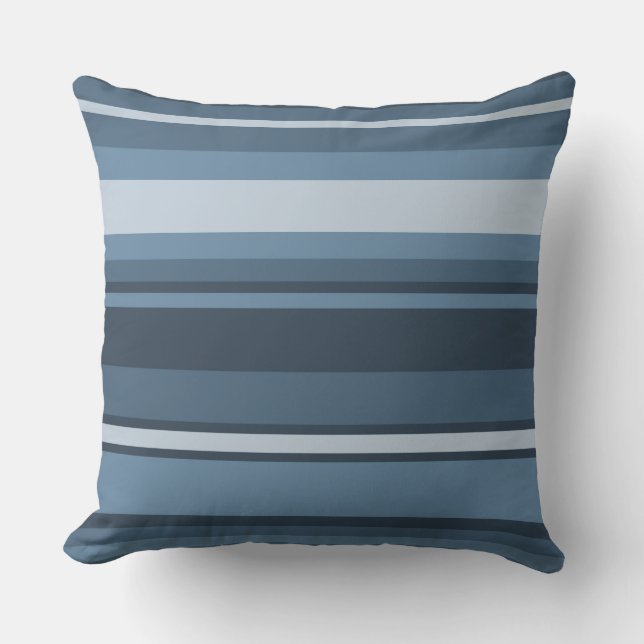 Graublaue Streifen Kissen (Vorderseite)