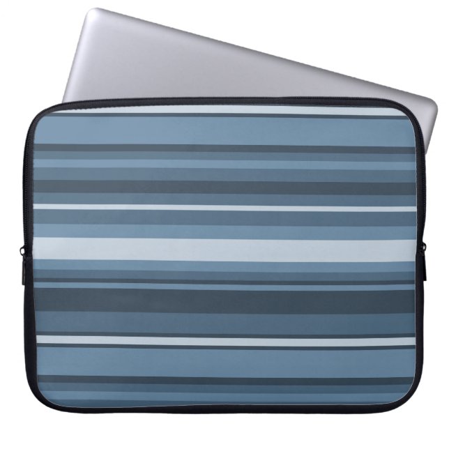 Graublaue Streifen Laptopschutzhülle (Vorderseite)