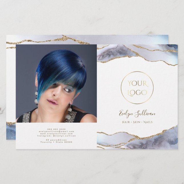 Graublauer Age-Doppelbroschüre (Vorne/Hinten)