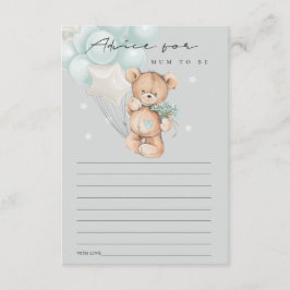 Graublauer Bärenballon-Ratschlag für Mama Baby Dus Begleitkarte