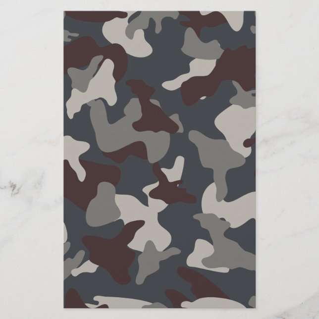 Graublauer Camouflage Tarnmuster Briefpapier (Vorderseite)