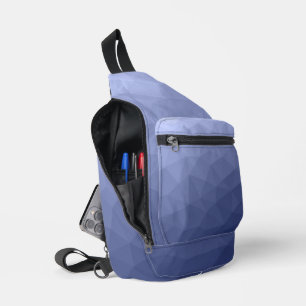 Graublauer Gradient geometrischer Maschenmuster Crossbody Bag