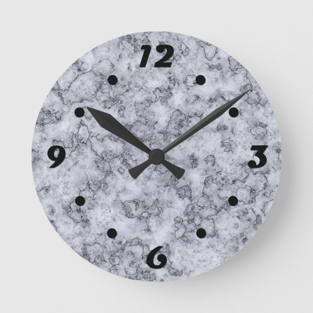 Graublauer Marmor Runde Wanduhr (Vorderseite)
