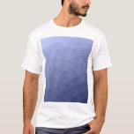 Graublaues geometrisches Muster T-Shirt<br><div class="desc">Eleganter moderner geometrischer T - Shirt für jeden. Graublaue Gradientengeometrie Maschenmuster helle Dreiecke ombre. Dreieck geometrische Masche mit ombre Farbverlauf Design.</div>