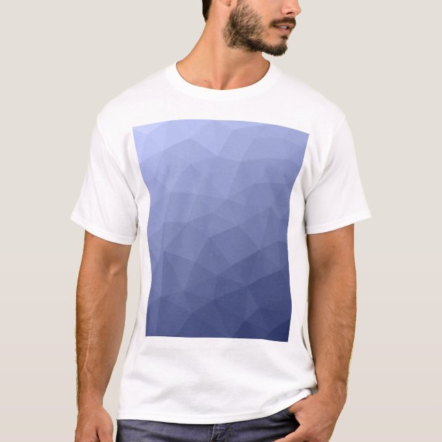 Graublaues geometrisches Muster T-Shirt (Vorderseite)