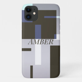Graubrauner Farbblock Geometrisch Personalisiert Case-Mate iPhone Hülle