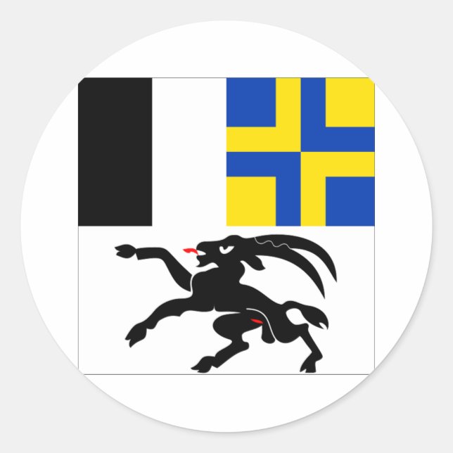 Graubuenden Flag Runder Aufkleber (Vorderseite)