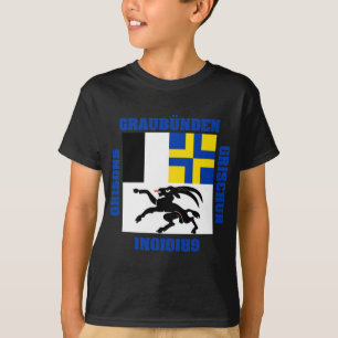 Graubunden die Schweiz Bezirk-Flagge T-Shirt