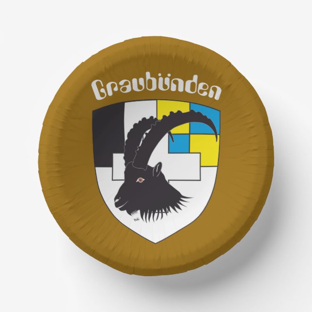 Graubünden, Grigioni, Grischun Pappteller (Vorderseite)