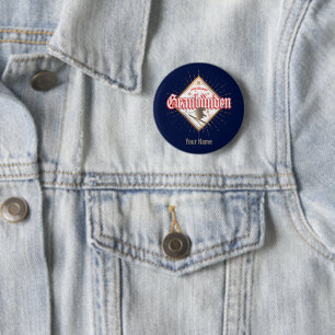 Graubünden Schweiz Retro-Skifahrer vintage Button