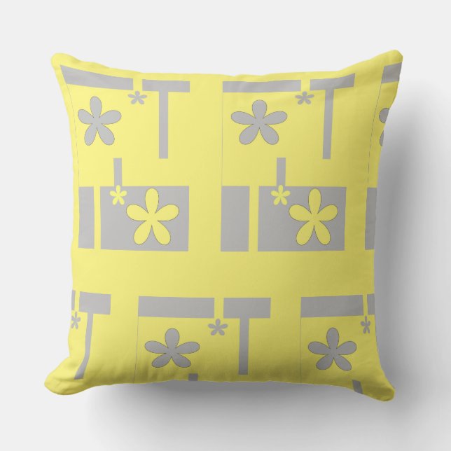 Graudruck und Gelb 2021 Kissen (Vorderseite)