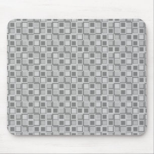 Graue 70er-Jahre-Style-Quadrate Mousepad