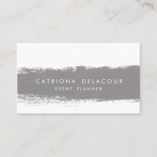 Graue Abstrakte Aquarellfarben-Splash-Visitenkarte Visitenkarte (Vorderseite)