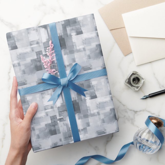 Graue Abstrakte Farbe Geschenkpapier (Schenken)