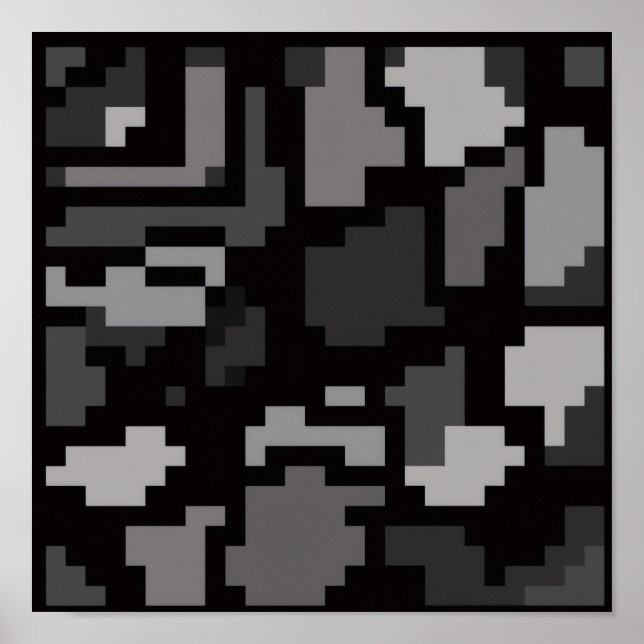 Graue abstrakte Kunst Poster (Vorne)