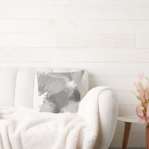 Graue Abstrakte moderne Pinselstriche Kissen
