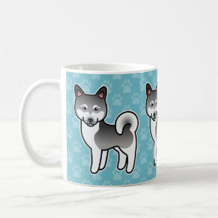 Graue Alaskan Klee Kai Hund Cartoon-Illustration Tasse