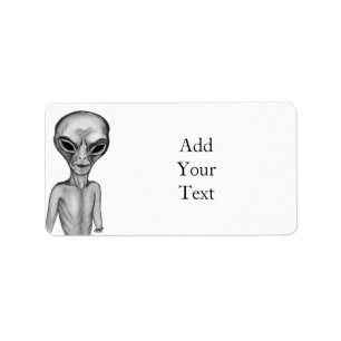 Graue Alien Adressaufkleber
