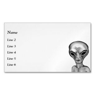 Graue Alien Business Card Magnetische Visitenkarte