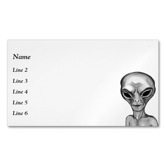 Graue Alien Business Card Magnetische Visitenkarte (Vorderseite)