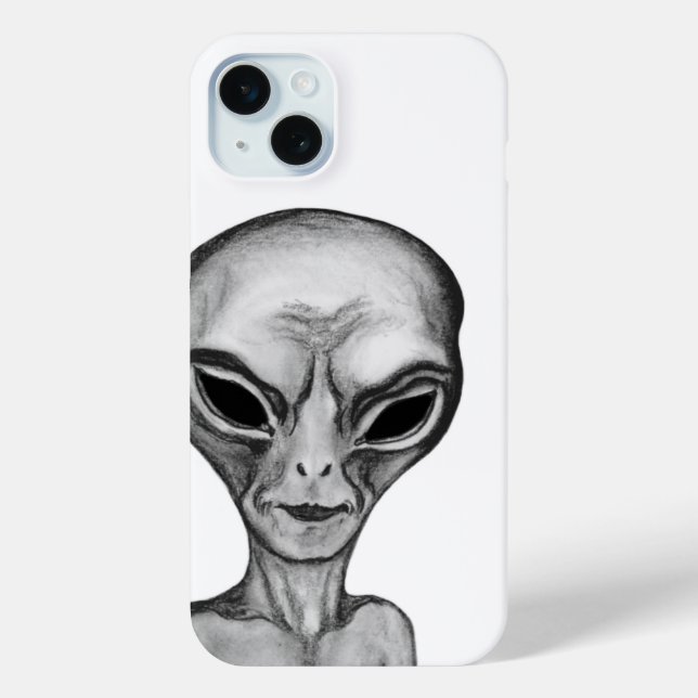 Graue Alien Case-Mate iPhone Hülle (Rückseite)