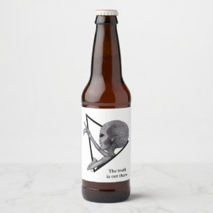 Graue Alien, die Wahrheit ist da draußen Bierflaschenetikett