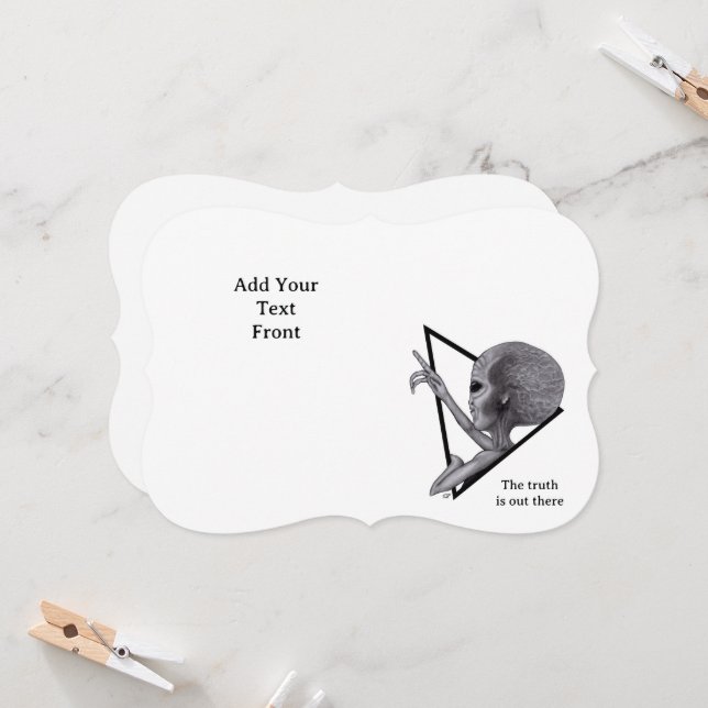 Graue Alien, die Wahrheit ist da draußen Einladung (Vorderseite/Rückseite Beispiel)