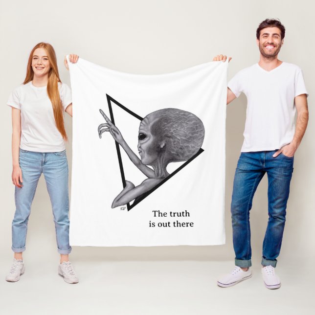 Graue Alien, die Wahrheit ist da draußen Fleecedecke (Beispiel)