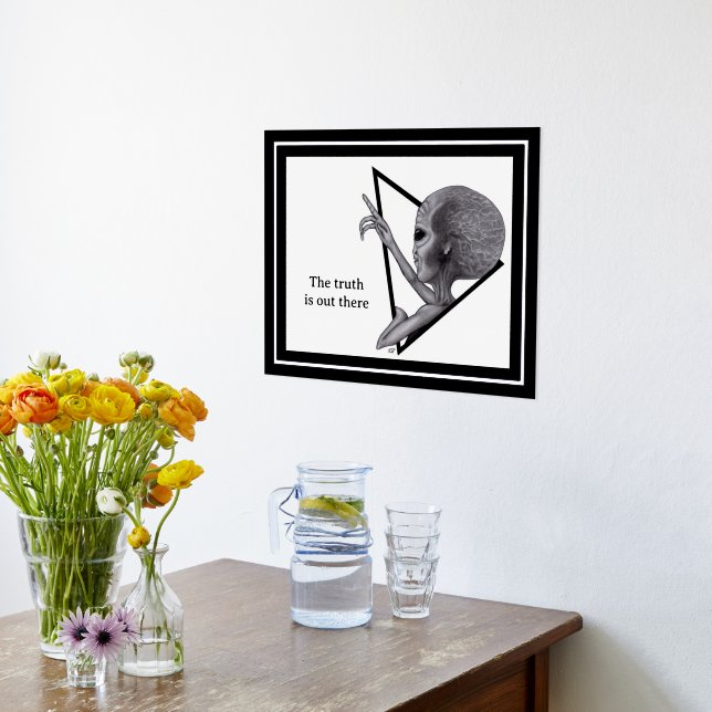 Graue Alien, die Wahrheit ist da draußen Foliendrucke (Ablage(Küche))