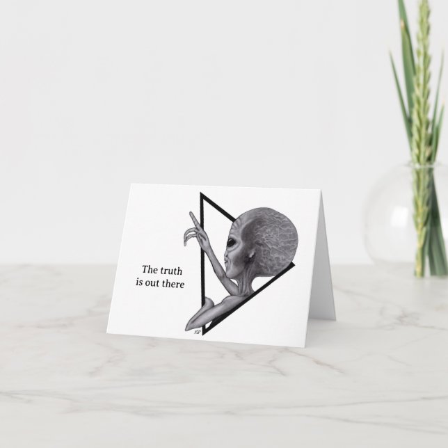 Graue Alien, die Wahrheit ist da draußen Karte (Vorderseite)