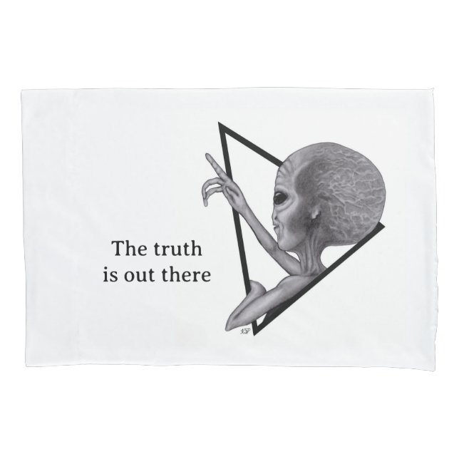 Graue Alien, die Wahrheit ist da draußen Kissenbezug (Vorderseite-Links)