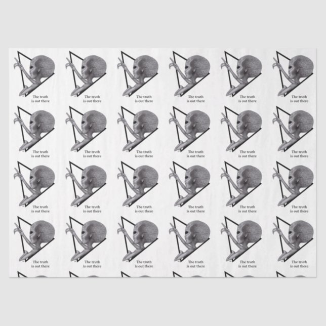 Graue Alien, die Wahrheit ist da draußen Seidenpapier (Vorderseite)