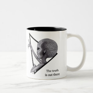 Graue Alien, die Wahrheit ist da draußen Zweifarbige Tasse