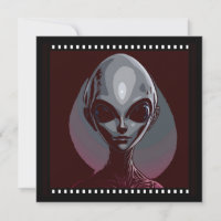 Graue Alien Extraterrestriale Gesichtshauptrahmen
