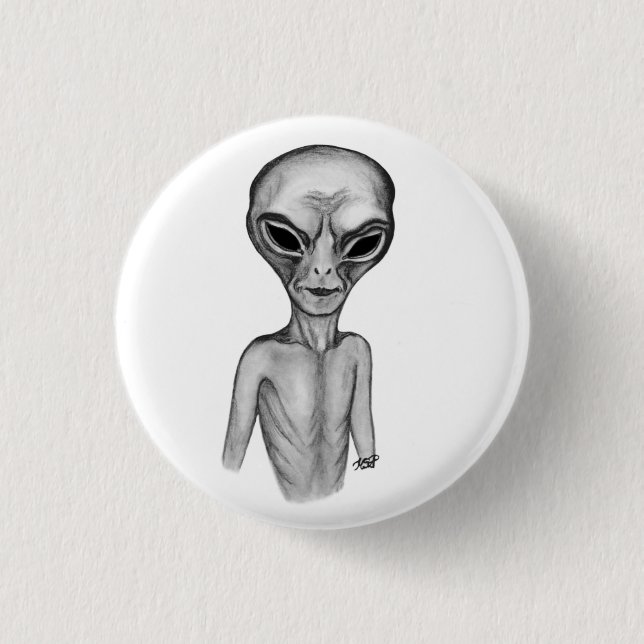 Graue Alien, ich wollte zu glauben Button (Vorderseite)
