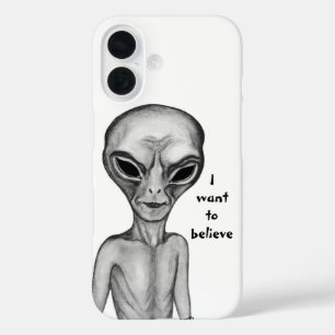 Graue Alien, ich wollte zu glauben iPhone 16 Hülle