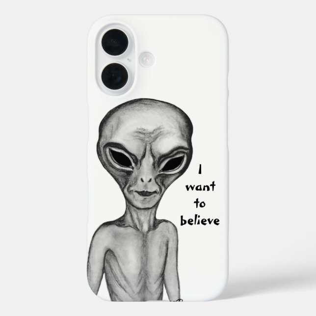 Graue Alien, ich wollte zu glauben Case-Mate iPhone Hülle (Rückseite)