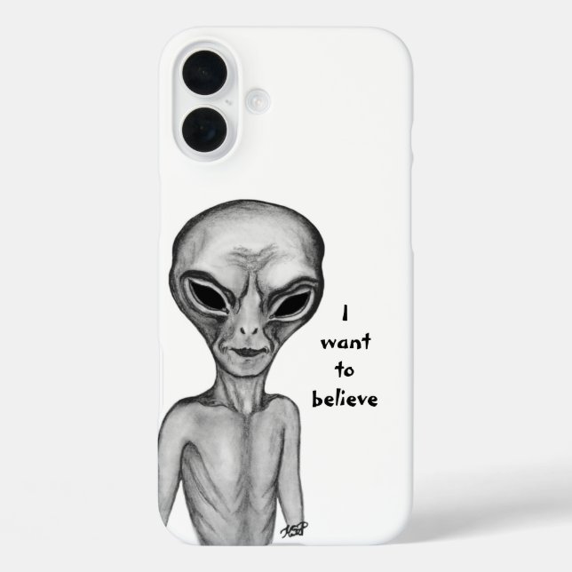 Graue Alien, ich wollte zu glauben Case-Mate iPhone Hülle (Rückseite)