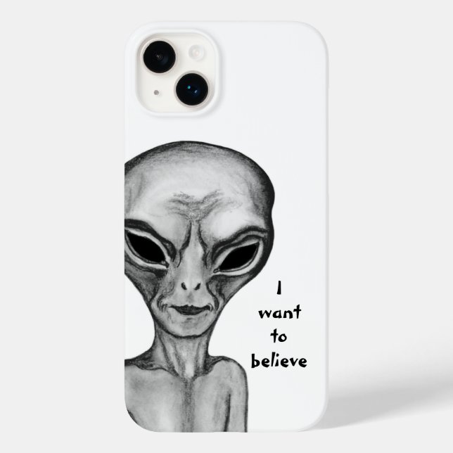 Graue Alien, ich wollte zu glauben Case-Mate iPhone Hülle (Rückseite)
