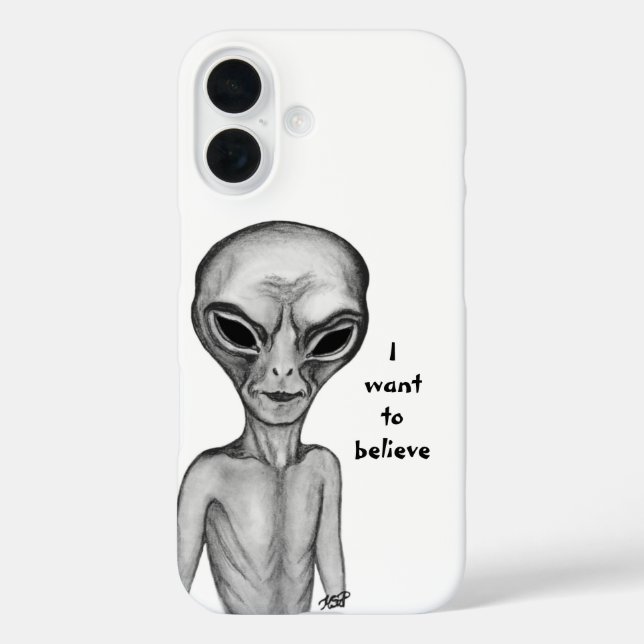 Graue Alien, ich wollte zu glauben Case-Mate iPhone Hülle (Rückseite)