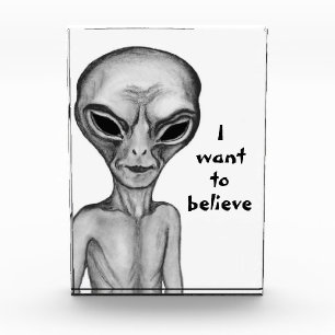 Graue Alien, ich wollte zu glauben Fotoblock