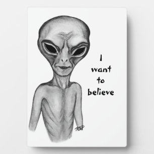 Graue Alien, ich wollte zu glauben Fotoplatte