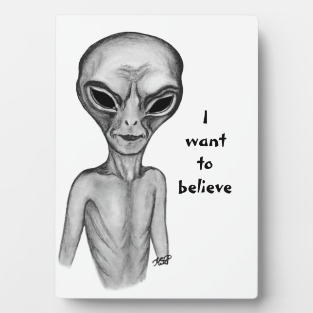 Graue Alien, ich wollte zu glauben Fotoplatte (Vorderseite)