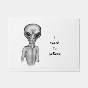 Graue Alien, ich wollte zu glauben Fußmatte