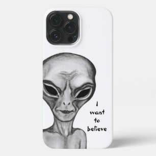 Graue Alien, ich wollte zu glauben iPhone 13 Pro Max Hülle