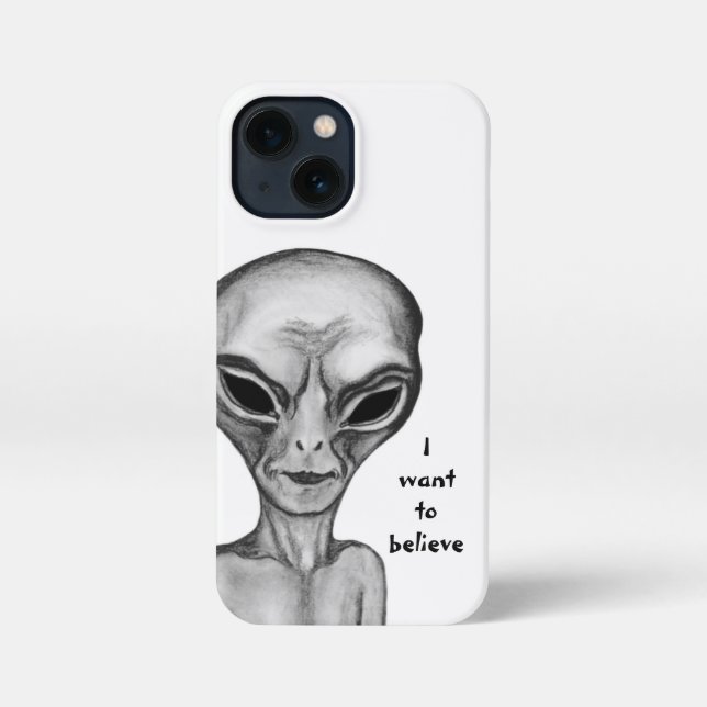 Graue Alien, ich wollte zu glauben iPhone Hülle (Rückseite)